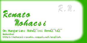 renato mohacsi business card